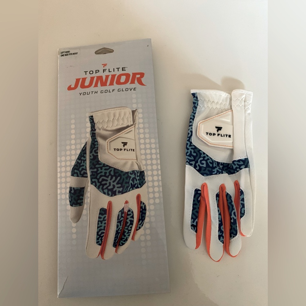 Junior Youth Golf Glove - Blue and Orange
